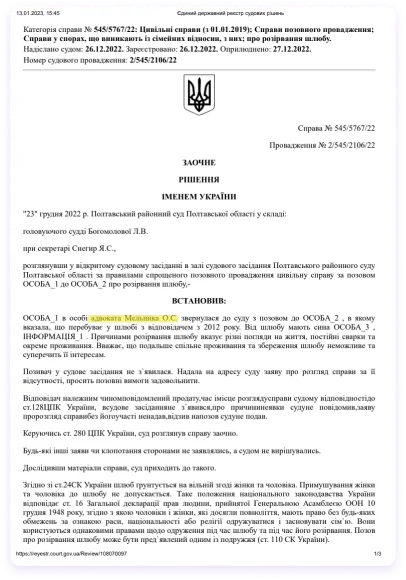 Розлучення онлайн, фотографія