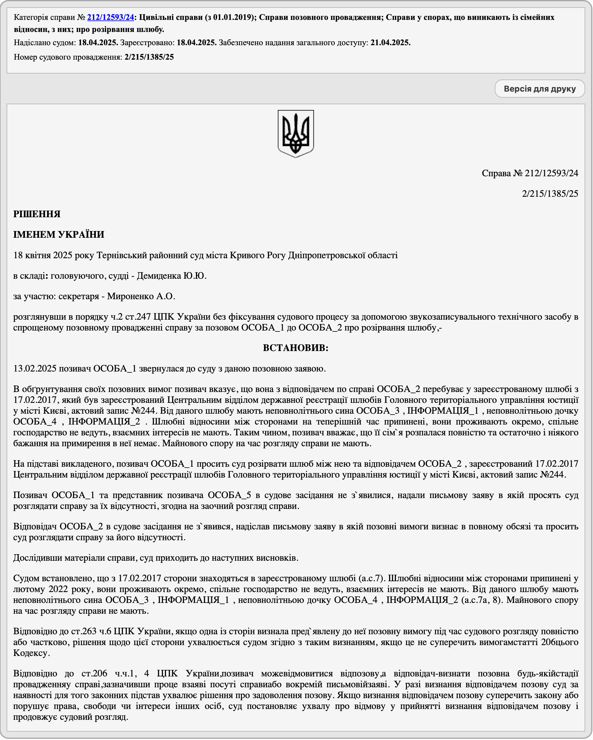 Решение от 18.04.2025